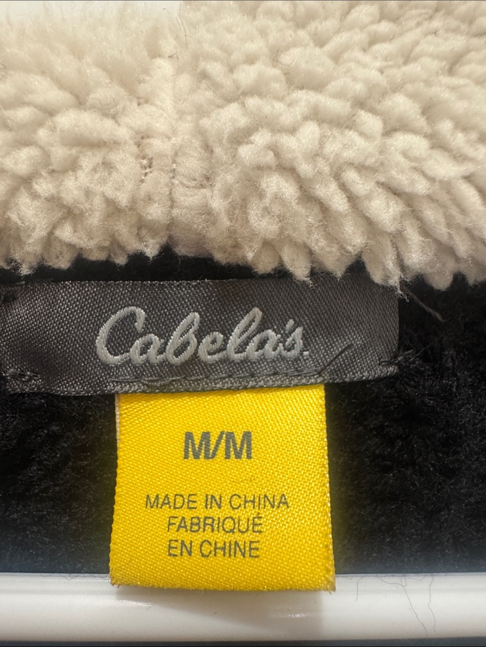 Cabela's Black Cable-Knit Cardigan with Cream Sherpa Trim - Picture 2 of 3